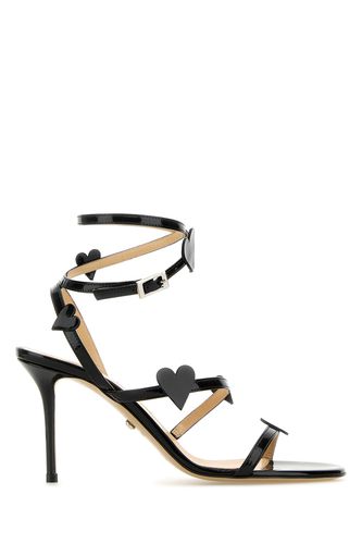 PETIT COEUR' BLACK PATENT LEATHER ROUND TOE SANDAL-37.5 Female - Mach&mach - Modalova