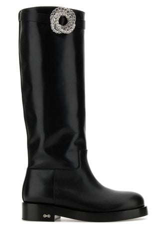 GALAXY BLACK LEATHER RIDING BOOTS(40MM)-36.5 Female - Mach&mach - Modalova