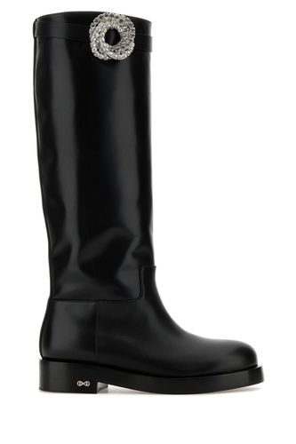 GALAXY BLACK LEATHER RIDING BOOTS(40MM)-36 Female - Mach&mach - Modalova