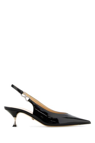 CRYSTAL BOW BLACK PATENT LEATHER POINTED TOE SLING-36 Female - Mach&mach - Modalova