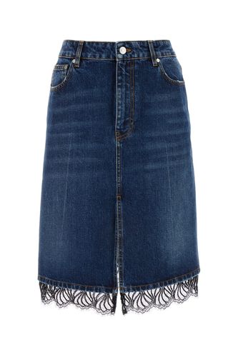 BLUE VINTAGE LACE DETAILED DENIM SKIRT-XL Female - Stella Mccartney - Modalova