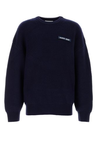 MS HALF CARDIGAN KNIT CREWNECK SWEATER-M Male - Marine Serre - Modalova