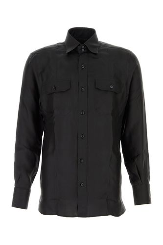 SILK SHIRT WASHED WITH POCKETS-40 Male - Tom Ford - Modalova