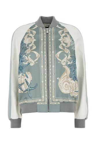 BLOUSONVISCOSESATINFABRICWITHHOLIDAYPRINTWITHSOLID-42 Female - Versace - Modalova