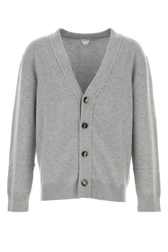 CARDIGAN KNIT PATCH LEATHER INTRECCIO-M Male - Bottega Veneta - Modalova