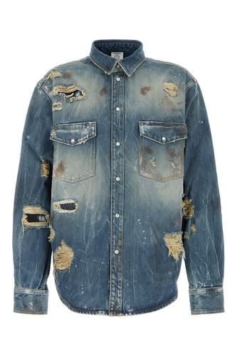 TRASHED DENIM SHIRT-S Male - Vetements - Modalova