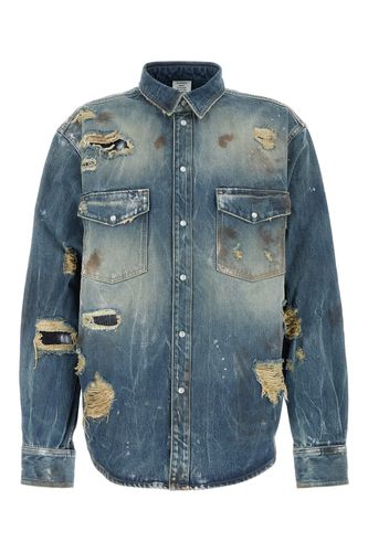 TRASHED DENIM SHIRT-XS Male - Vetements - Modalova