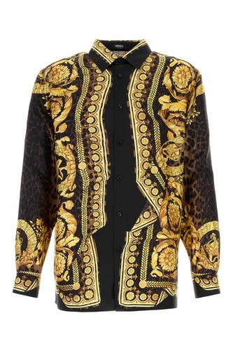 INFORMAL SHIRT SILK TWILL WITH DRAPED WILD BAROCCO-50 Male - Versace - Modalova