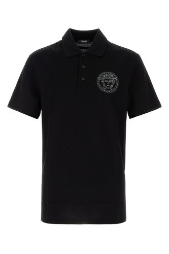 POLO PIQUET FABRIC HOTFIX MEDUSA EMBROIDERY-M Male - Versace - Modalova