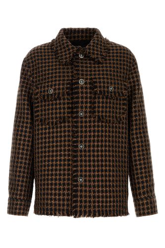 BLOUSON BCOLOUR WINDOWPANE WOOL TWEED FABRIC-48 Male - Versace - Modalova