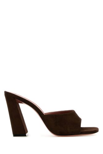 BRIGITTE SLIPPER SUEDE MOCHA 95 MM-37 Female - Amina Muaddi - Modalova