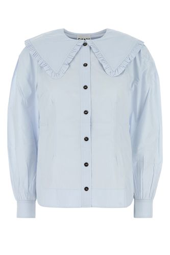 COTTON POPLIN FRILL COLLAR SHIRT-34T Female - Ganni - Modalova