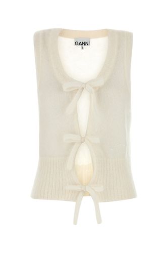 LIGHT MOHAIR TIE STRING VEST-S Female - Ganni - Modalova