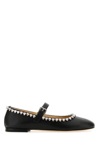 AUDREY BLACK LEATHER ROUND TOE BALLERINA(10MM)-37 Female - Mach&mach - Modalova