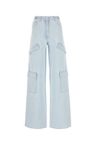 PANT DENIM DENIM FABRIC STONE WASH AND BLEACH TREA-27 Female - Versace - Modalova