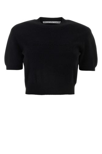 EMBOSSED LOGO RIBBED SS TEE-S Female - Alexander Wang - Modalova