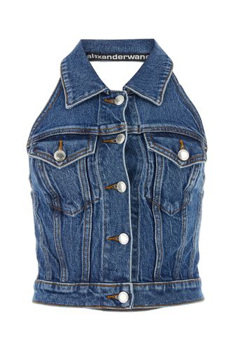 STRETCH DENIM HALTER TOP-XS Female - Alexander Wang - Modalova