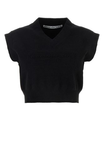 EMBOSSED LOGO VNECK VEST PULLOVER-M Female - Alexander Wang - Modalova