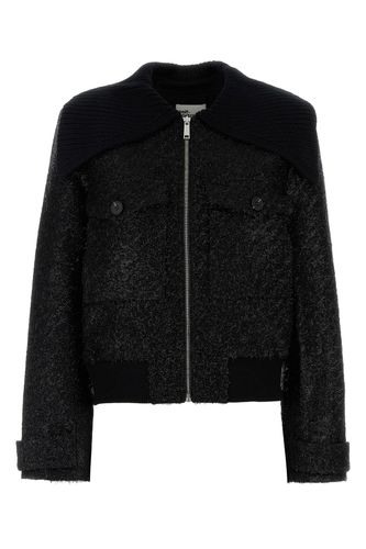 BLACK TINSEL BOUCLE BOMBER JACKET-6 Female - Self Portrait - Modalova