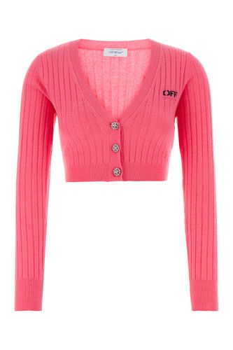 WE UPSIDE DOWN CROP CARDIGAN SEA PINK-L Female - Off White - Modalova