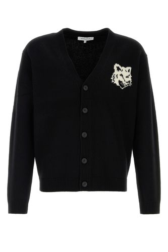 FOX HEAD INTARSIA COMFORT CARDIGAN-S Male - Maison Kitsune - Modalova