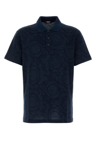 POLO BAROCCO JACQUARD PIQUET FABRIC-S Male - Versace - Modalova