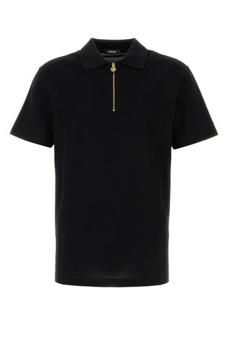 POLO PIQUET FABRIC + EMBROIDERY AND ZIP CL-M Male - Versace - Modalova