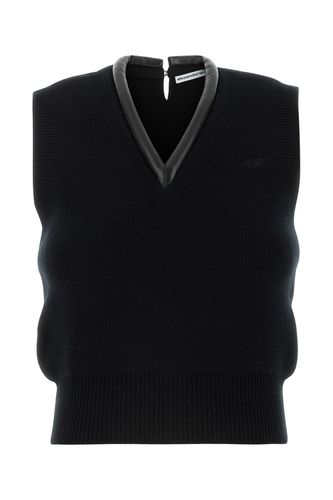 V-NECK VEST WITH LEATHER TUBULAR-S Female - Alexander Wang - Modalova