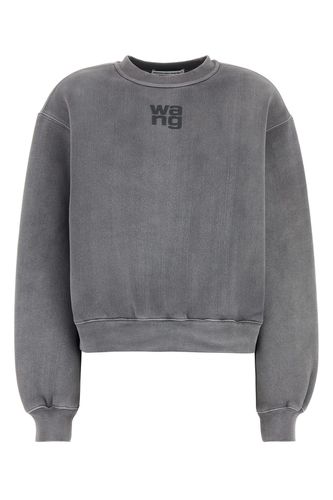 ESSENTIAL TERRY CREW SWEATSHIRT W/ PUFF PAINT LOGO-XS Female - T By Alexander Wang - Modalova