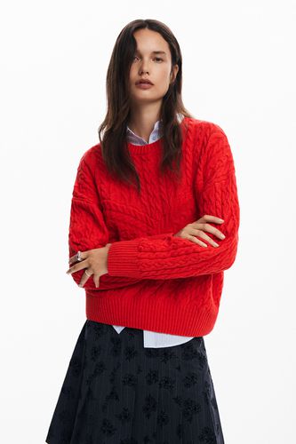 Textured knit sweater - RED - L - Desigual - Modalova