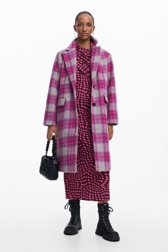 Pink tartan coat - RED - S - Desigual - Modalova