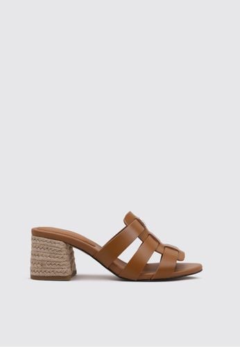 BLOCK MID HEEL LEATHER SANDAL 36 - TOMMY HILFIGER - Modalova