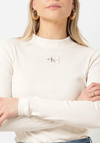 Badge Rib Long Sleeve - Damen - Calvin Klein - Modalova