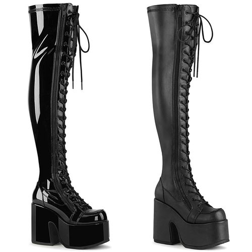 Cuissardes noires vernis goth - Pointure : 42 - Couleur : Noir Mat - Demonia CULT - Modalova