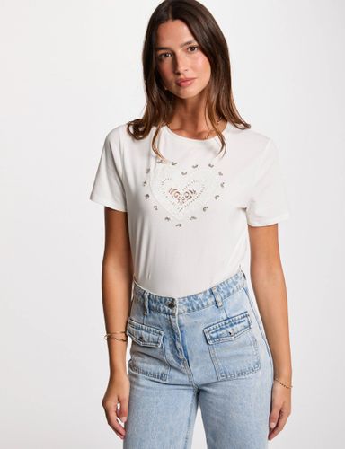 T-shirt manches courtes blanc femme - Morgan - Modalova