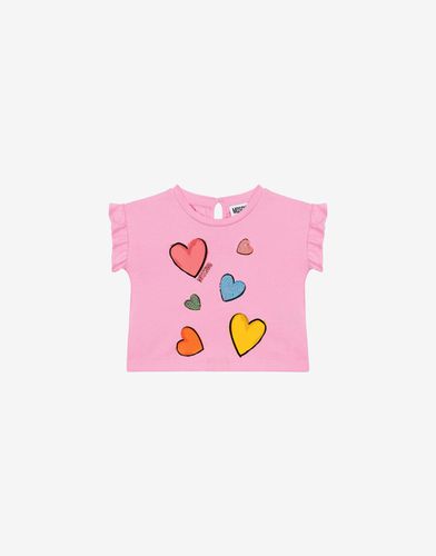 T-shirt In Jersey Multicolor Hearts - Moschino - Modalova