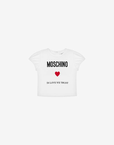 T-shirt In Jersey In Love We Trust - Moschino - Modalova