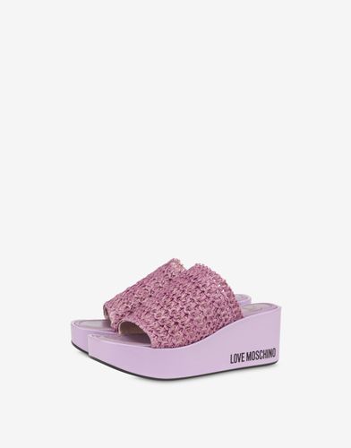 Sandalias De Rafia Con Cuña - Love Moschino - Modalova