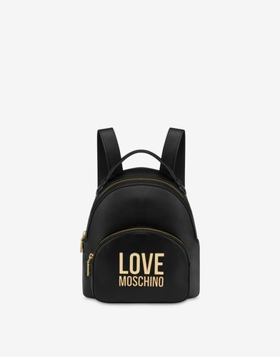 Gold Metal Logo Backpack - Love Moschino - Modalova