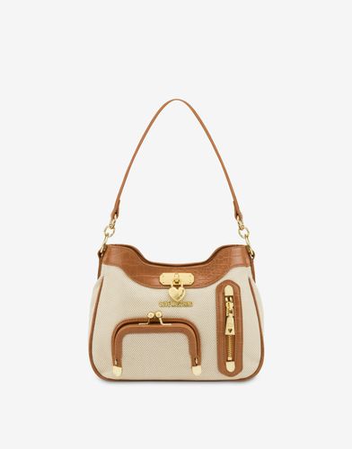 Bolso De Hombro De Lona Multipockets - Love Moschino - Modalova