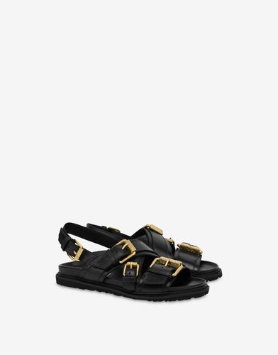 Multi Buckles Calfskin Sandals - Moschino - Modalova