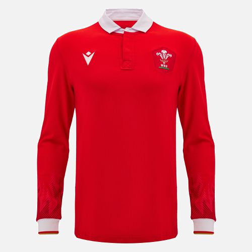 Welsh Rugby 2024/25 home long sleeve cotton shirt - Macron - Modalova