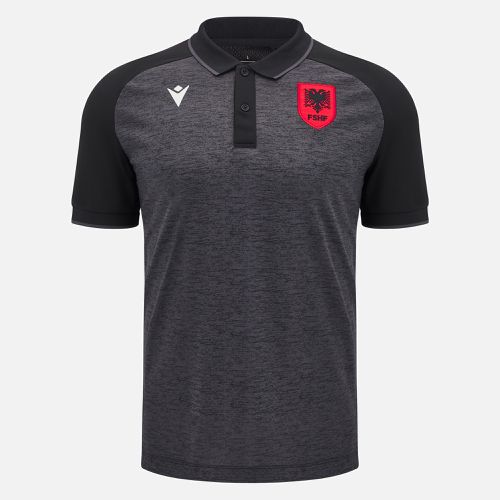 Albania National Team FSHF 2024/25 adults' travel black polo shirt - Macron - Modalova