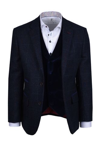 Mazelli Jacket And Waistcoat Blue Red Check Size: UK38R - Mazzelli - Modalova