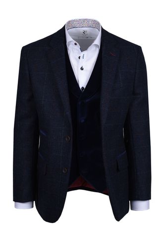 Mazelli Jacket And Waistcoat Blue Red Check Size: UK42R - Mazzelli - Modalova