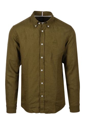 Boss H-roan-bd-e-c1-243 Linen Shirt Dark Green Size: SIZE M - BOSS Black - Modalova