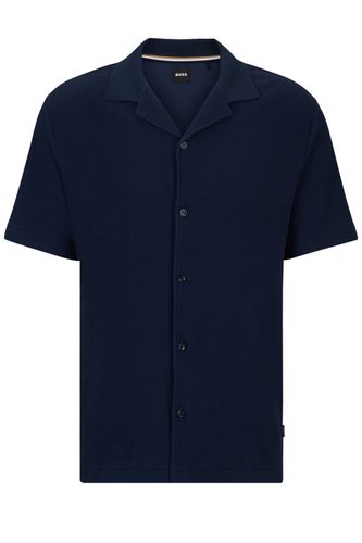 Boss Powell 129 Button Through Polo Shirt Dark Blue Size: S - BOSS Black - Modalova