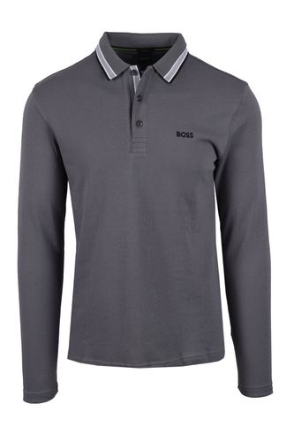 Boss Plisy Long Sleeved Polo Shirt Medium Grey Size: SIZE L - BOSS Green - Modalova