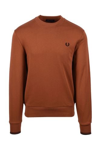 Crew Neck Sweatshirt Marmalade/Black Size: SIZE M - Fred Perry - Modalova