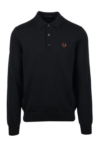 Long Sleeve Knitted Polo Night Size: SIZE M - Fred Perry - Modalova